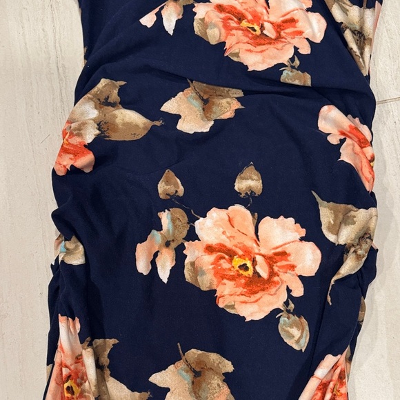Mother Bee Maternity Floral Sleeveless Dress - Navy and Pink size small - Picture 4 of 7